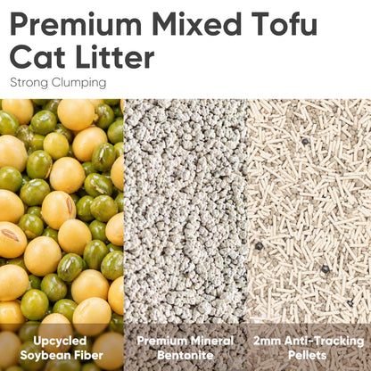 FUKUMARU Tofu Cat Litter, SAP Absorbent, Clumping, Odor Control, 18 lb