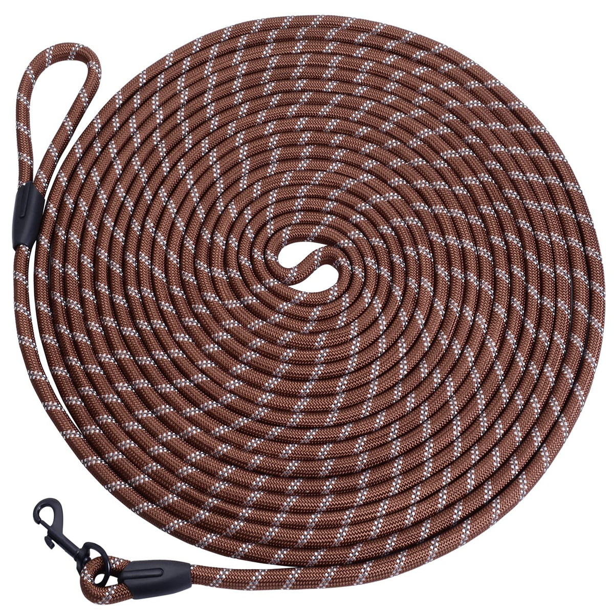 Hi Kiss Dog/Puppy Obedience Recall Training Agility Lead - 15ft 20ft 30ft 50ft 100ft Leash Great for Training, Play, Camping, or Backyard Black