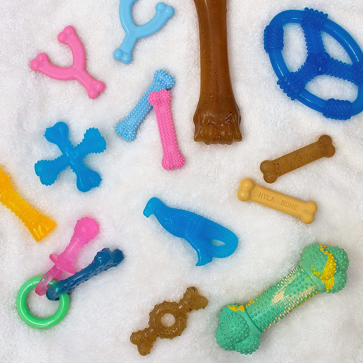 Nylabone New Puppy Starter Kit, Puppy Teething Toys, 3 Pack, Blue