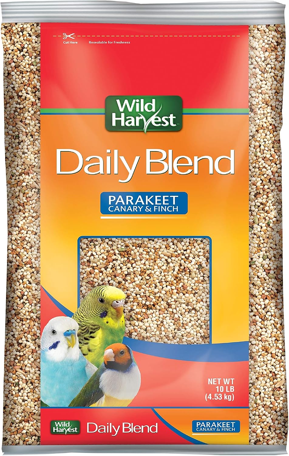 Wild Harvest Daily Blend Bird Food For Parakeet, Canary & Finch,10 lbs