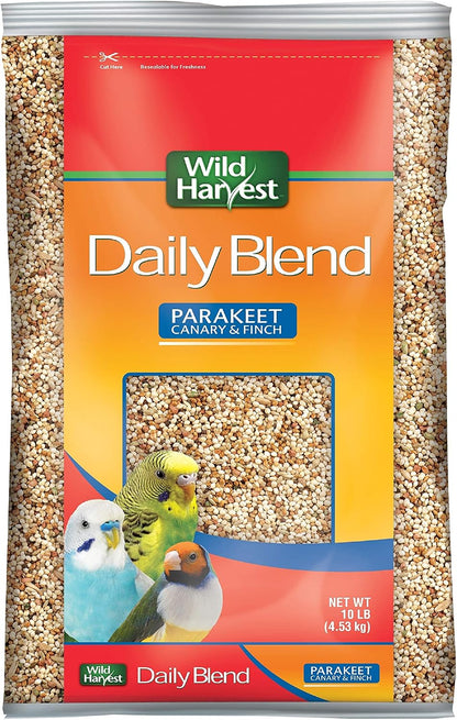 Wild Harvest Daily Blend Bird Food For Parakeet, Canary & Finch,10 lbs
