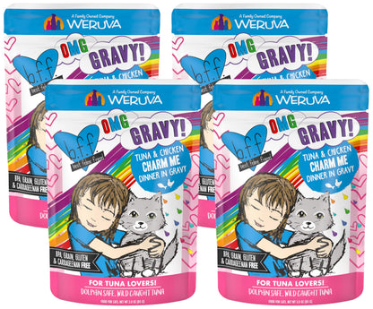 Weruva B.F.F. OMG - Best Feline Friend Oh My Gravy!, Rainbow A Gogo Variety Pack! Cat Food, 3oz Pouch (Pack of 12)