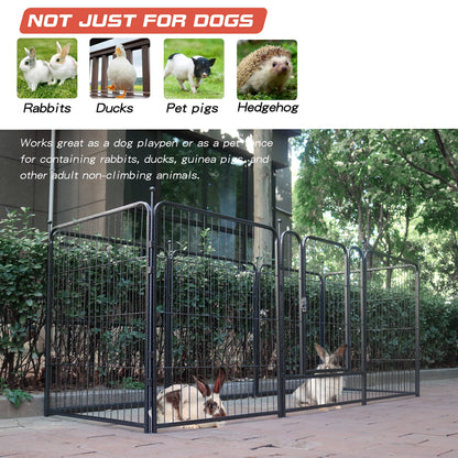 Dog Playpen,32/40/45 Inch Height in Heavy Duty, Folding Indoor Outdoor Anti-Rust Dog Exercise Fence, Portable Pet Playpen with Door for Large Medium Small Dogs and Pet (16 Panels, 32 Inch) Silver