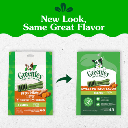 Greenies Teenie Natural Dental Dog Treats, Fresh Mint Flavor, 43 Count
