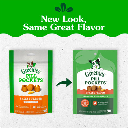 Greenies Pill Pockets Large Size Dog Treats, Peanut Butter, 15.8 oz