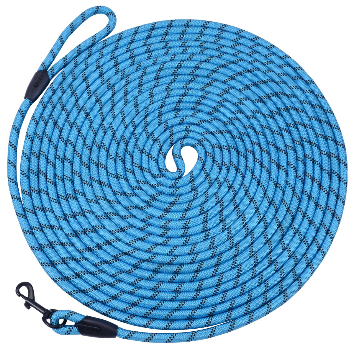 Hi Kiss Dog/Puppy Obedience Recall Training Agility Lead - 15ft 20ft 30ft 50ft 100ft Leash Great for Training, Play, Camping, or Backyard Black