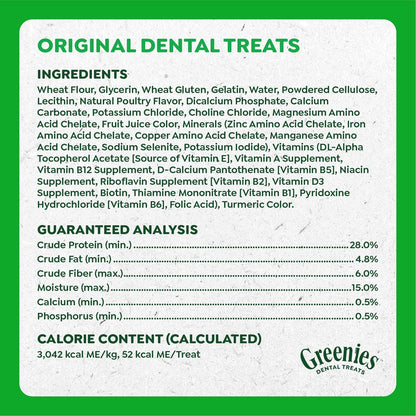 Greenies Petite Natural Dental Dog Treats, Original Flavor, 30 Count