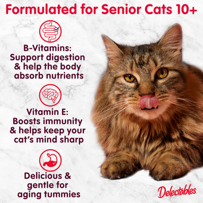 Delectables Lickable Treat Gravy Wet Cat Treat Variety Pack, Food Topper, Hydrating, Grain-Free, No Fillers, By-Products, Added Preservatives, 1.4oz Pouch, 12ct