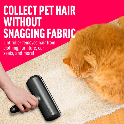 ChomChom Roller Pet Hair Remover – Original Size Reusable Lint Roller for Cat & Dog Hair on Furniture, Couch, Carpet, Car, Rugs & Bedding – Portable, Eco-Friendly (White)