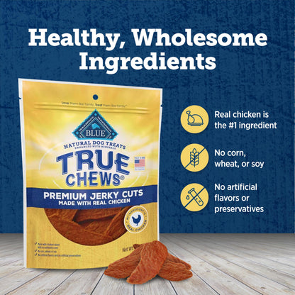 Blue Buffalo True Chews Premium Jerky Cuts Steak Dog Treats, 10 oz