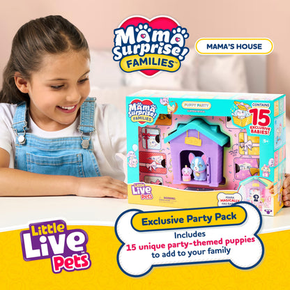 Little Live Pets Mama Surprise Families Pet Vet Playset, Baby Care Clinic Animal Hospital Play Set, 3 Puppies, Accessories, Vet Toys for Kids 5+