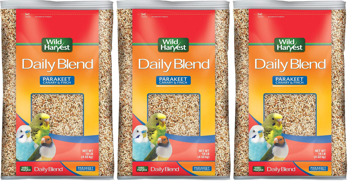 Wild Harvest Daily Blend Bird Food For Parakeet, Canary & Finch,10 lbs
