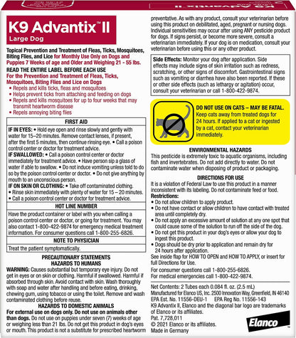 K9 Advantix II Flea & Tick Topical for Large Dogs 21–55 lbs., 2ct