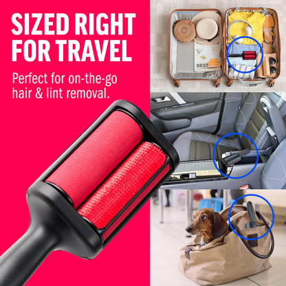 ChomChom Roller Pet Hair Remover – Original Size Reusable Lint Roller for Cat & Dog Hair on Furniture, Couch, Carpet, Car, Rugs & Bedding – Portable, Eco-Friendly (White)