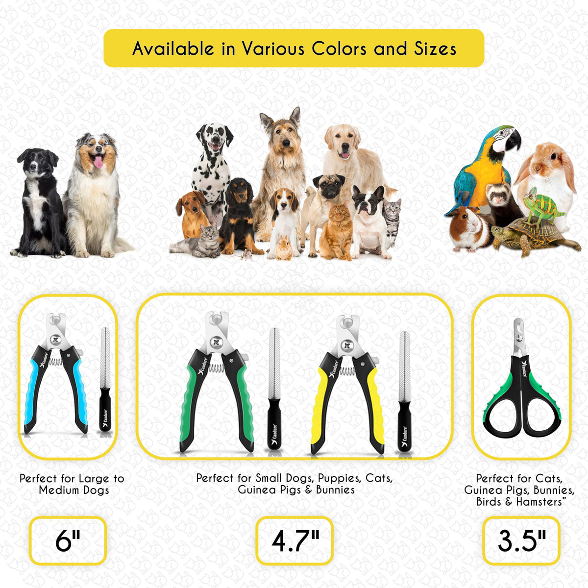 Candure Cat Nail Clippers for Indoor Cats, Rabbits, Hamsters, Birds with Precise Angled Edges to Ensure Easy & Safe Trimming Stainless Steel Cat Nail Trimmer for At-Home Cat Grooming