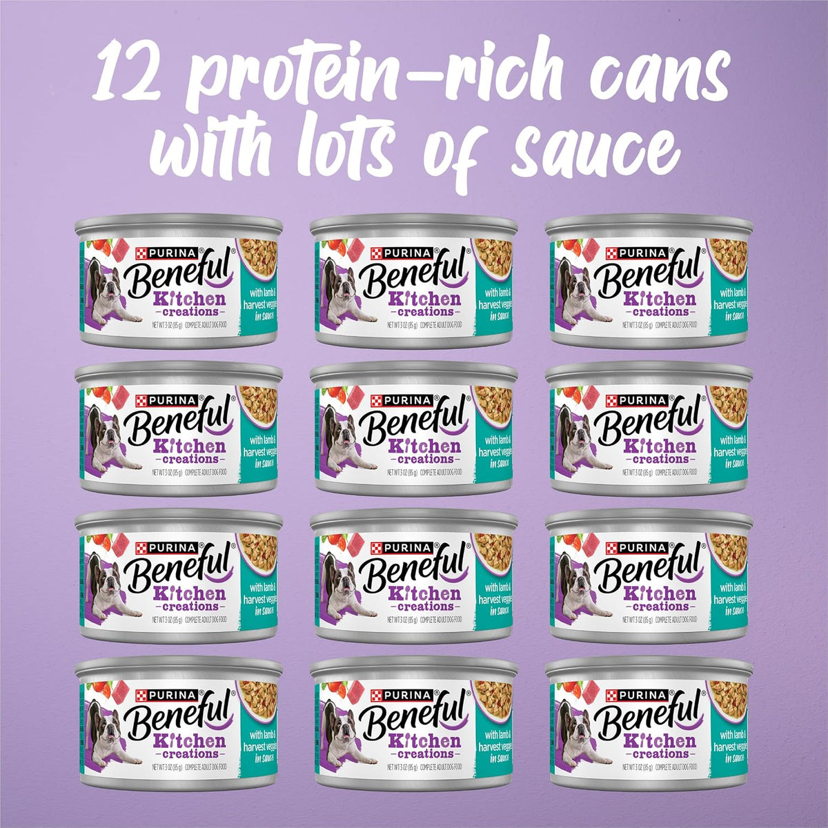Beneful Purina Kitchen Creations Wet Dog Food in Sauce, Lamb, (12) 3 oz Can