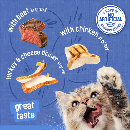 Friskies Purina Shreds Wet Cat Food in Gravy Variety Pack, (24) 5.5 oz Cans