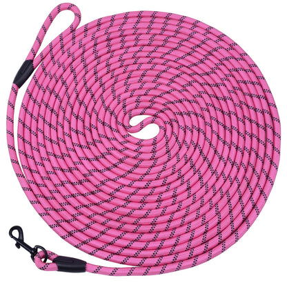 Hi Kiss Dog/Puppy Obedience Recall Training Agility Lead - 15ft 20ft 30ft 50ft 100ft Leash Great for Training, Play, Camping, or Backyard Black
