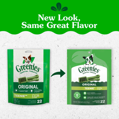 Greenies Teenie Original Natural Dental Dog Treats, Chicken, 43 Count