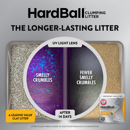 ARM & HAMMER Hardball Lightweight Easy No-Mess Scooping Garden Bloom Scent Platinum Multi-Cat Clumping Litter, 17lbs (2 Packs of 8.5lbs)