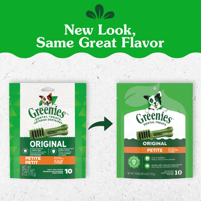 Greenies Petite Natural Dental Dog Treats, Original Flavor, 30 Count