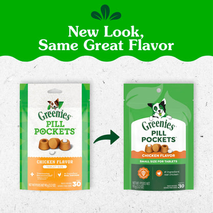 Greenies Pill Pockets Small Size Dog Treats, Peanut Butter, 3.2 oz