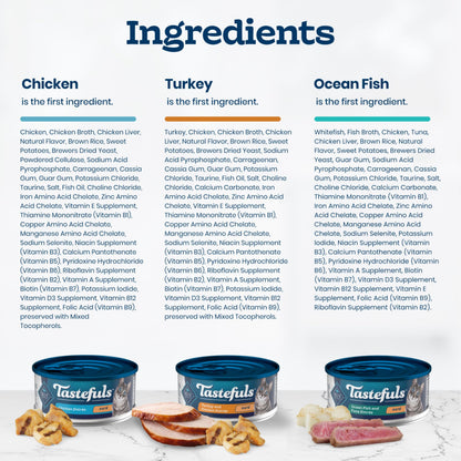 Blue Buffalo Tastefuls Variety Pack Paté Wet Cat Food, 3 oz, 12 ct