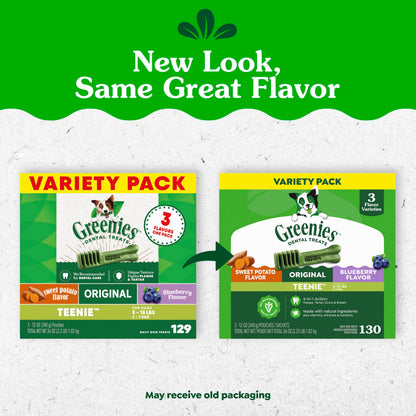 Greenies Teenie Natural Dental Dog Treats, Fresh Mint Flavor, 43 Count