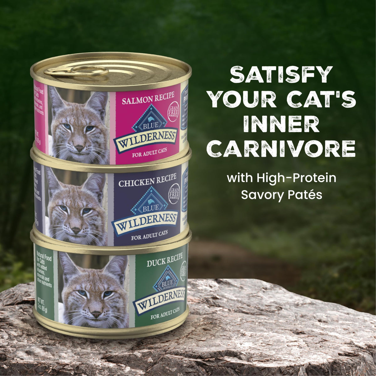 Blue Buffalo Wilderness Variety Pack Adult Paté Wet Cat Food, 3 oz, 12 ct