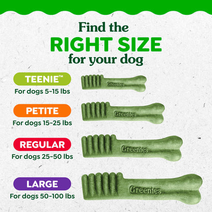 Greenies Teenie Natural Dental Dog Treats, Fresh Mint Flavor, 43 Count