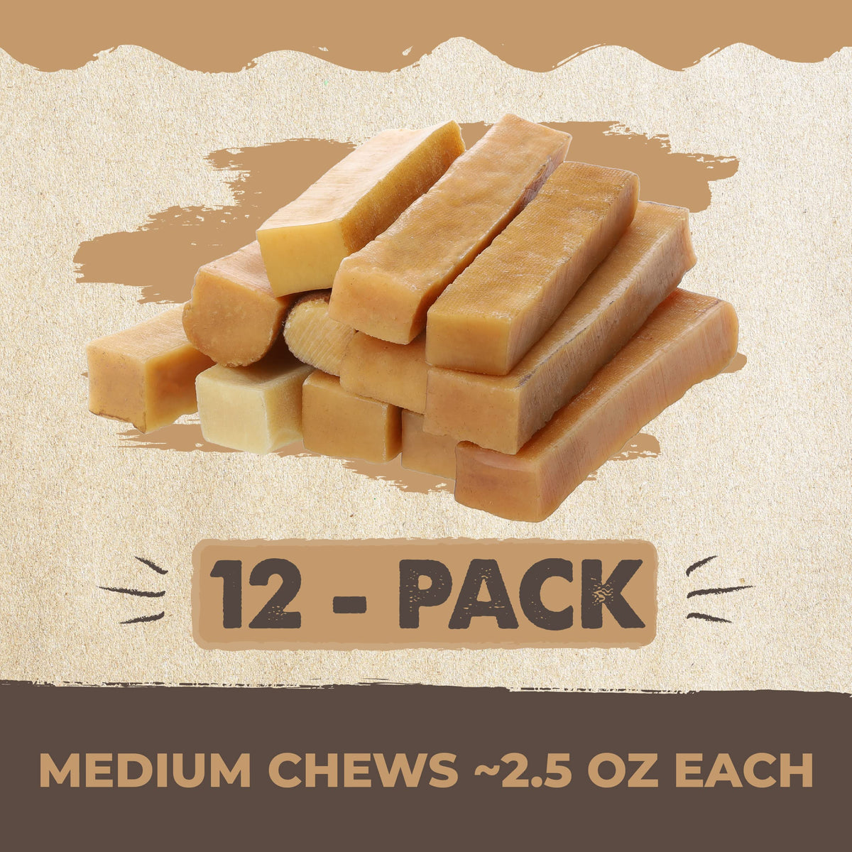 Mighty Paw Yak Chews, Long Lasting Hard Chew for Large Dogs, 4 Pack