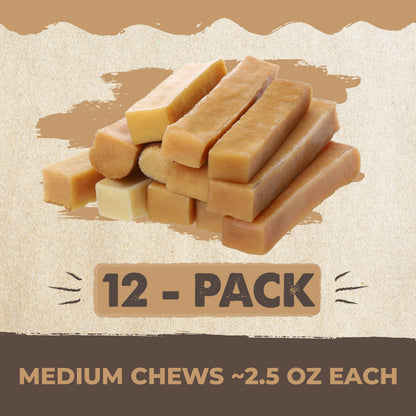 Mighty Paw Yak Chews, Long Lasting Hard Chew for Large Dogs, 4 Pack