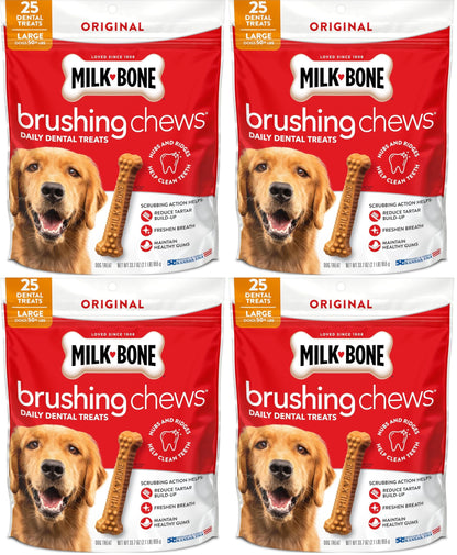 Milk-Bone Brushing Chews, Small/Medium, Original Flavor, 35 Dental Treats