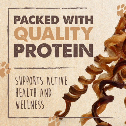 Mighty Paw Bully Sticks, Curly Grass-Fed Beef Dog Chews, 12", 5 Pack