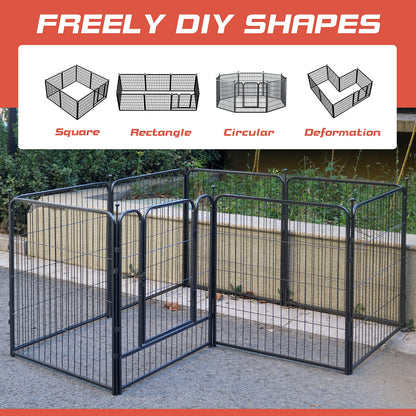 Dog Playpen,32/40/45 Inch Height in Heavy Duty, Folding Indoor Outdoor Anti-Rust Dog Exercise Fence, Portable Pet Playpen with Door for Large Medium Small Dogs and Pet (16 Panels, 32 Inch) Silver